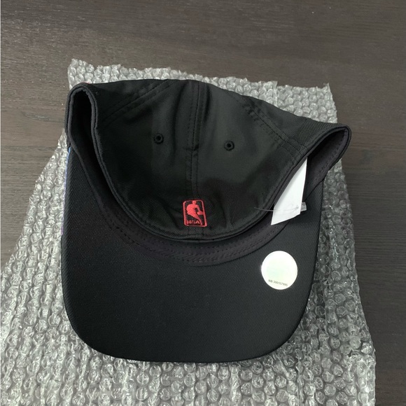 Vintage Adidas NBA Brooklyn Nets Hat Stretch Fit S/M New Blk/Red Cap - Picture 4 of 7